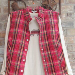 CJ Banks Quilted Vest w/ Columbia knit long sleeved t-shirt with Winter Bear 2X